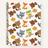 森林動物，森林動物，秋動物 ノートブック (正面)