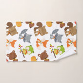 森林動物，森林動物，秋動物 バスタオルセット (ハンドタオル)