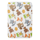 森林動物，森林動物，秋動物 バスマット (正面縦)