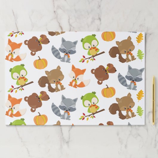 森林動物，森林動物，秋動物 ペーパーパッド (インサイチュ)