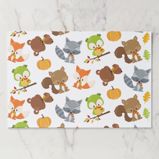 森林動物，森林動物，秋動物 ペーパーパッド (正面)