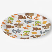 森林動物,森林動物,秋動物 ペーパープレート (アングル)