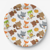 森林動物,森林動物,秋動物 ペーパープレート (正面)