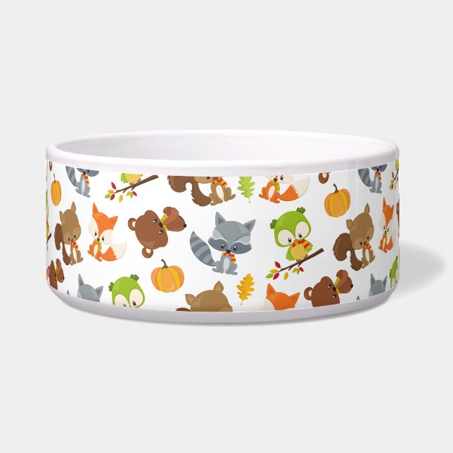 森林動物，森林動物，秋動物 ボウル (正面)