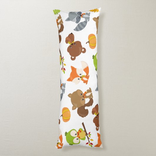 森林動物，森林動物，秋動物 ボディピロー (裏面 (縦))