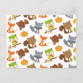 森林動物，森林動物，秋動物 ポストカード (正面)