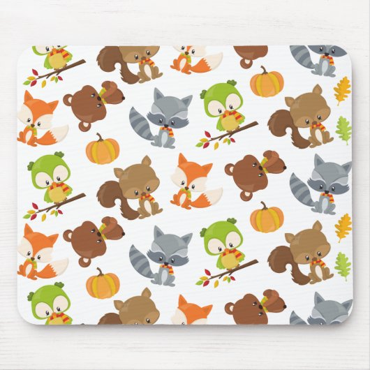 森林動物,森林動物,秋動物 マウスパッド (正面)