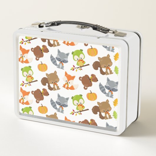 森林動物，森林動物，秋動物 メタルランチボックス (裏面)