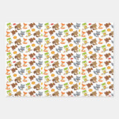 森林動物，森林動物，秋動物 ラッピングペーパーシート (正面)