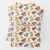 森林動物，森林動物，秋動物 ラッピングペーパーシート (インサイチュ)