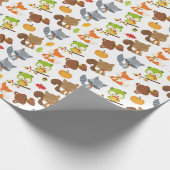 森林動物，森林動物，秋動物 ラッピングペーパー (角)