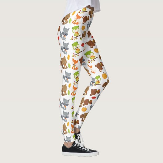 森林動物,森林動物,秋動物 レギンス (右)