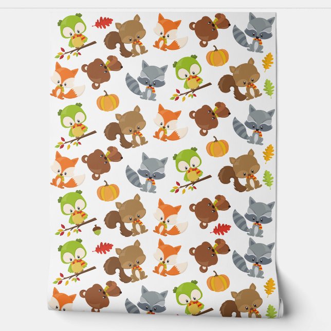 森林動物，森林動物，秋動物 壁紙 (ほどく)