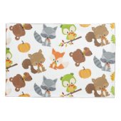 森林動物，森林動物，秋動物 枕カバー (裏面)