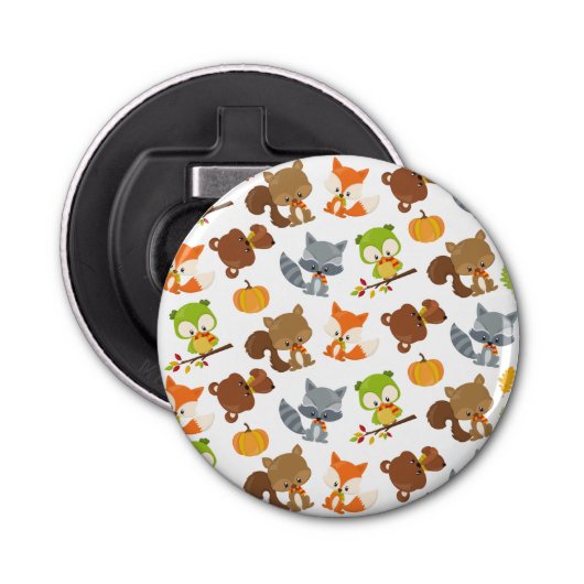 森林動物，森林動物，秋動物 栓抜き (正面)