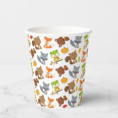 森林動物，森林動物，秋動物 紙コップ (正面)