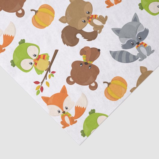 森林動物，森林動物，秋動物 薄葉紙 (詳細)