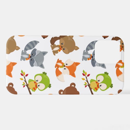 森林動物,森林動物,秋動物 iPhoneケース (裏面横)