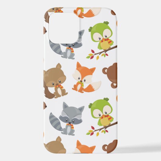 森林動物,森林動物,秋動物 iPhoneケース (裏面)