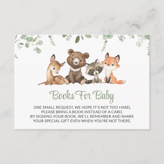 森林動物，森，ワイルドワン，ベビー用の本 エンクロージャーカード (正面)