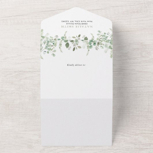 森林動物,森,ワイルドワン,赤ちゃんシャワー オールインワン招待状 (外側)