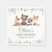 森林動物，森，ワイルドワン，赤ちゃんシャワー スタンダードカクテルナプキン (正面)