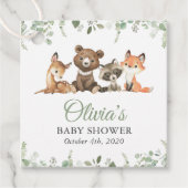 森林動物,森,ワイルドワン,赤ちゃんシャワー フェイバータグ (正面)