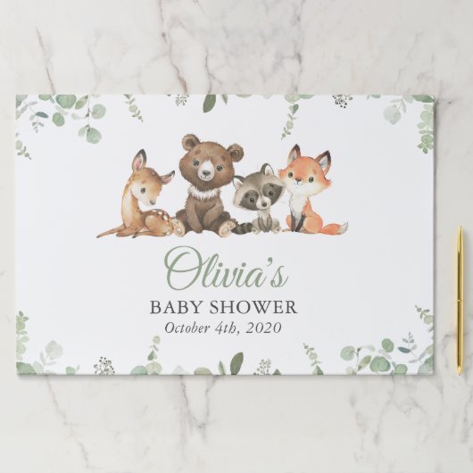 森林動物,森,ワイルドワン,赤ちゃんシャワー ペーパーパッド (インサイチュ)