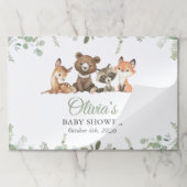 森林動物，森，ワイルドワン，赤ちゃんシャワー ペーパーパッド (折り畳み)