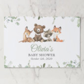 森林動物,森,ワイルドワン,赤ちゃんシャワー ペーパーパッド (正面)