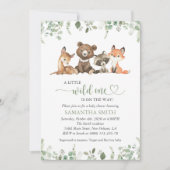 森林動物,森,ワイルドワン,赤ちゃんシャワー 招待状 (正面)