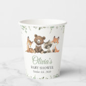 森林動物，森，ワイルドワン，赤ちゃんシャワー 紙コップ (正面)