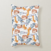 森林動物。水彩画 アクセントクッション (正面(垂直))