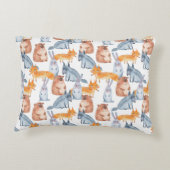 森林動物。水彩画 アクセントクッション (裏面)