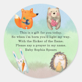 森林動物 – 祈りの言葉キャンドルラベル ラウンドシール