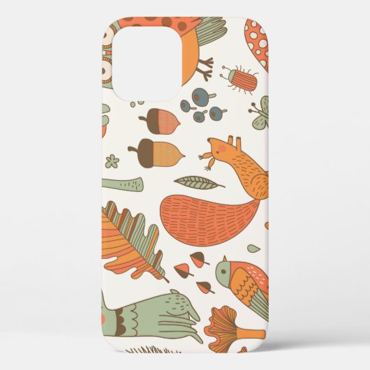 森林動物:秋カラフル背景。 Case-Mate iPhoneケース (裏面)