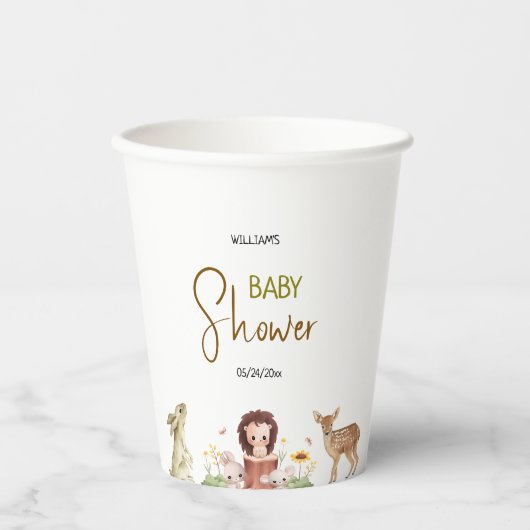 森林動物 紙コップ (正面)