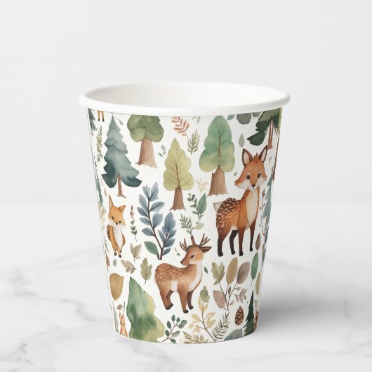 森林動物 紙コップ (正面)