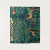 森林動物，緑のキツネとドウ，W.モリス タペストリー (正面)