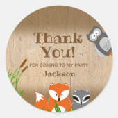 森林動物 |誕生日パーティーありがとう ラウンドシール (正面)