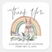 森林動物 |赤ちゃんシャワーのお気に入り スクエアシール (正面)