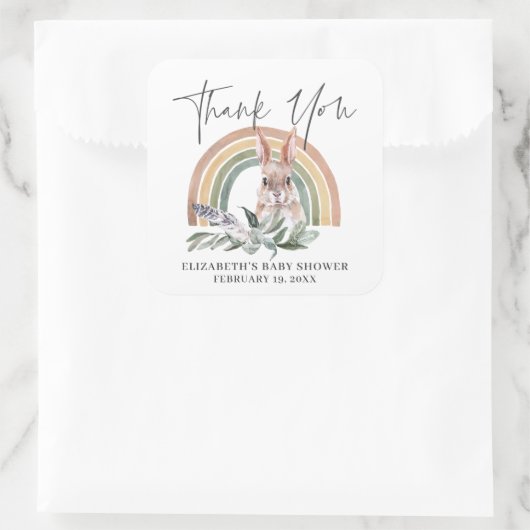 森林動物 |赤ちゃんシャワーのお気に入り スクエアシール (バッグ)