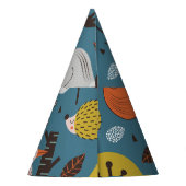 森林動物,青,スカンジナビアスタイル パーティーハット (裏面)