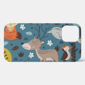 森林動物,青,スカンジナビアスタイル Case-Mate iPhoneケース (裏面 (横))