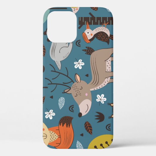 森林動物,青,スカンジナビアスタイル Case-Mate iPhoneケース (裏面)