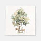森林動物 | 鹿ファミリー赤ちゃんシャワー スタンダードカクテルナプキン (正面)