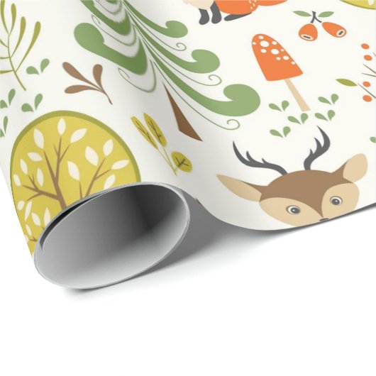 森林及び森林動物 ラッピングペーパー (ロールコーナー)