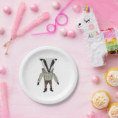 森林友人のかわいく小さいアナグマ ペーパープレート (パーティー)