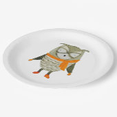 森林友人のフクロウ ペーパープレート (アングル)