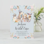 森林友人の野生の1匹の誕生日の招待状 招待状 (スタンド正面)